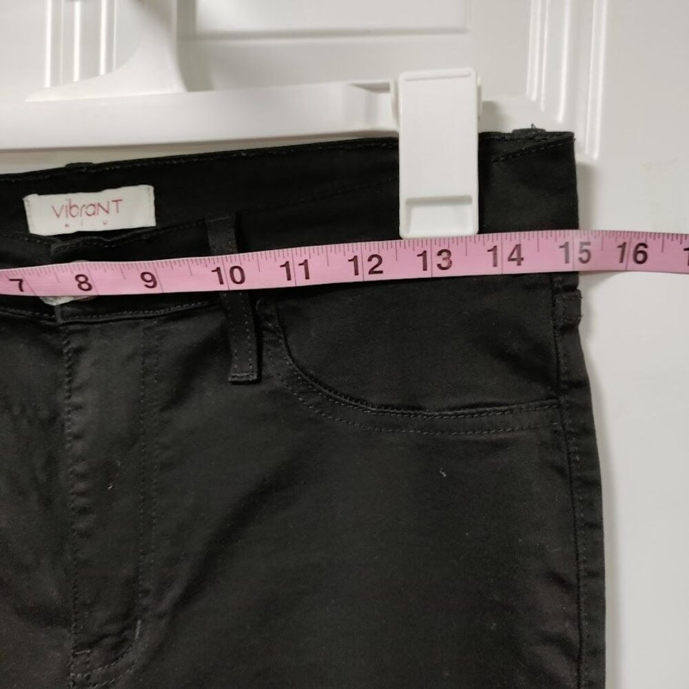 Vibrant M.I.U Women's Black Distressed Knee Skinny Jeans Size 13 (W30) - Picture 8 of 11